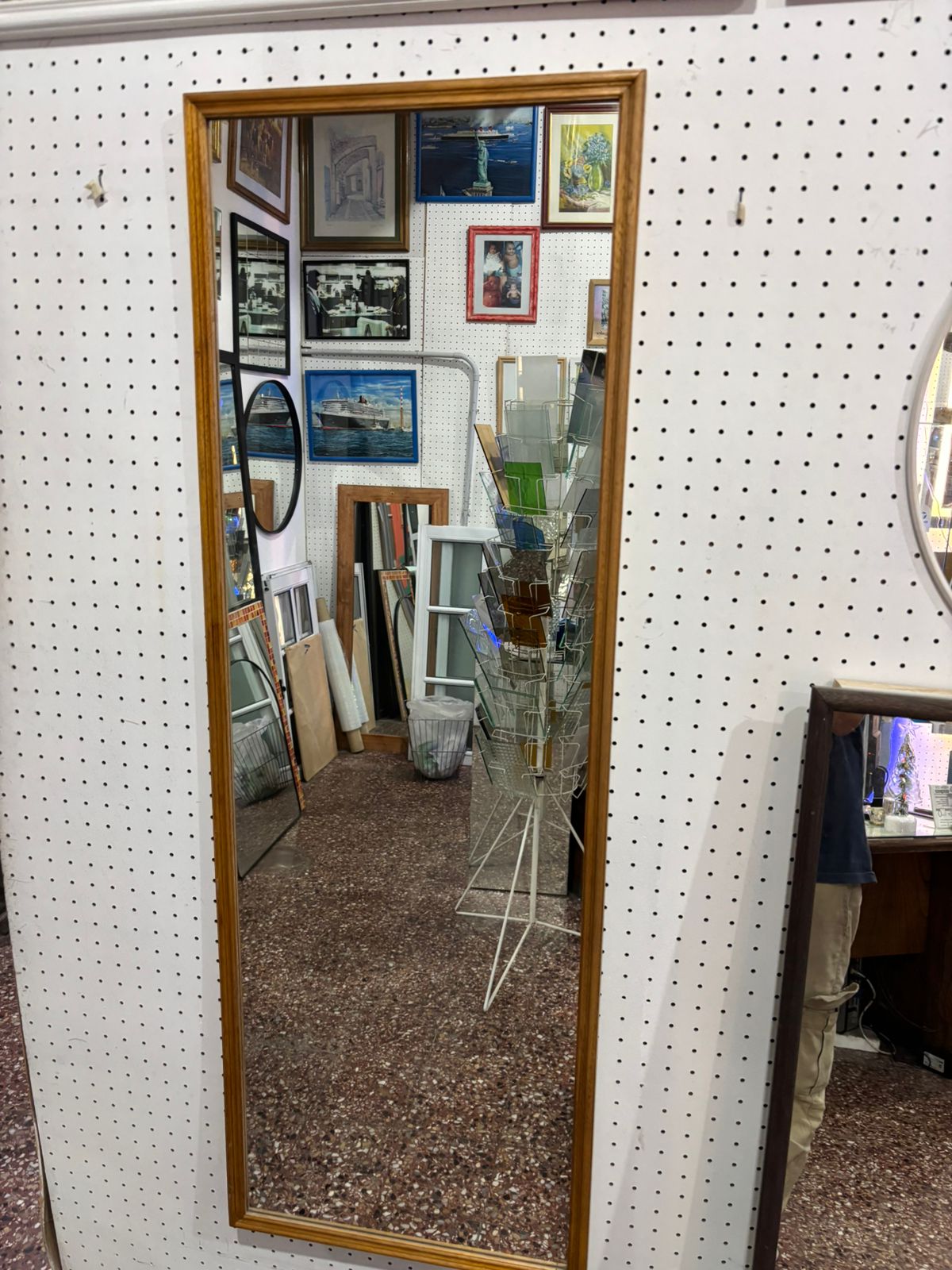 Espejo Italiano con Marco de Madera Color Cedro Colgante 120x40 cm