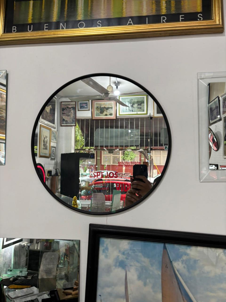 Espejo Redondo con Marco de PVC Color a Elección 40 cm de Diámetro