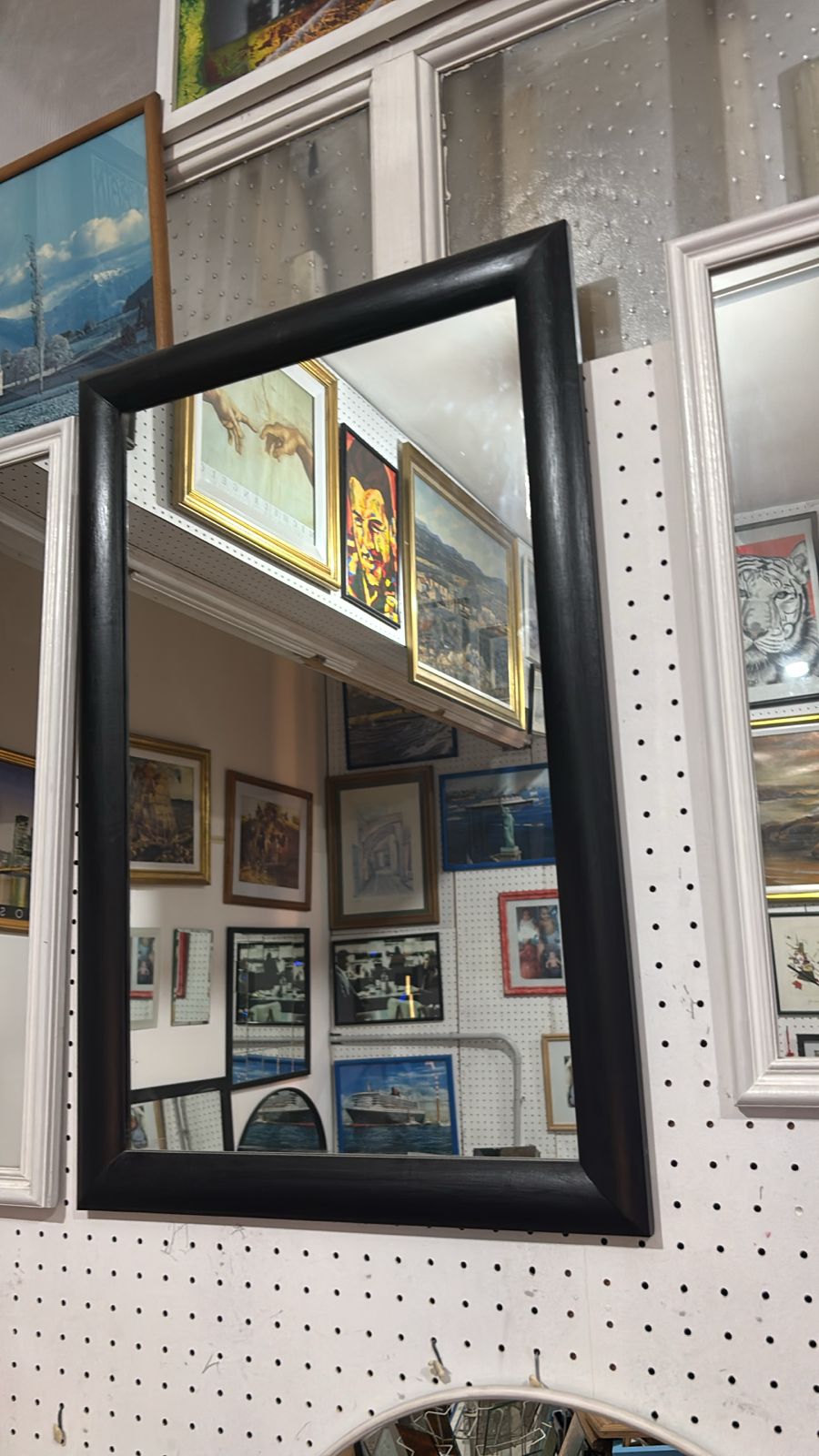 Espejo con Marco de Madera Bombé 5 cm Colgante 60x40 cm