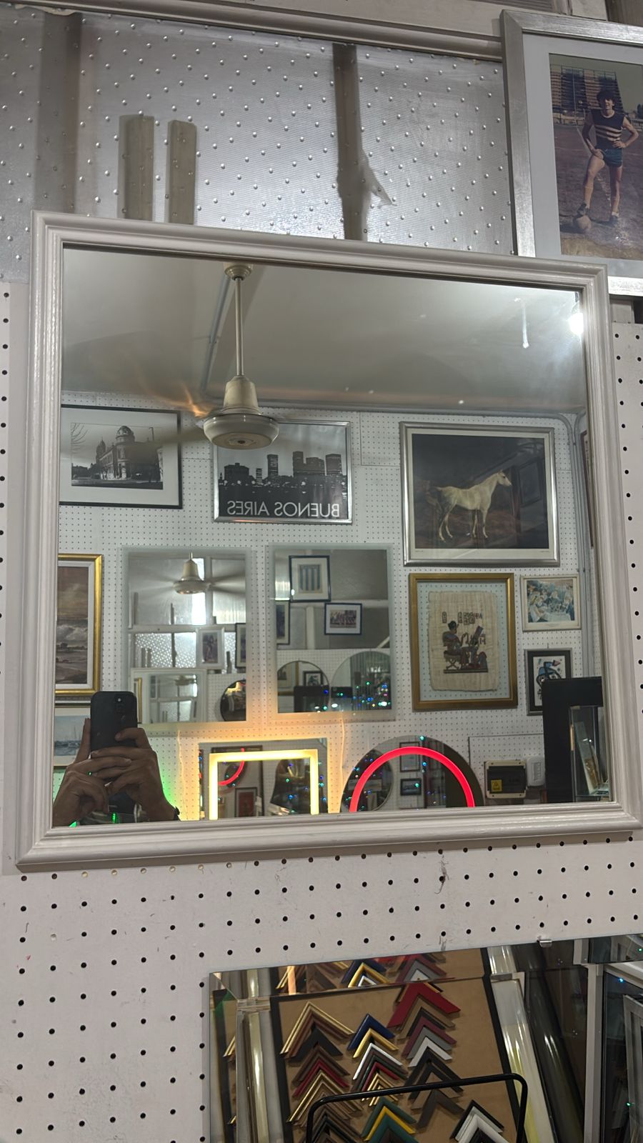 Espejo con Marco de Madera Italiano 3 cm Color a Elección (80 x 70)