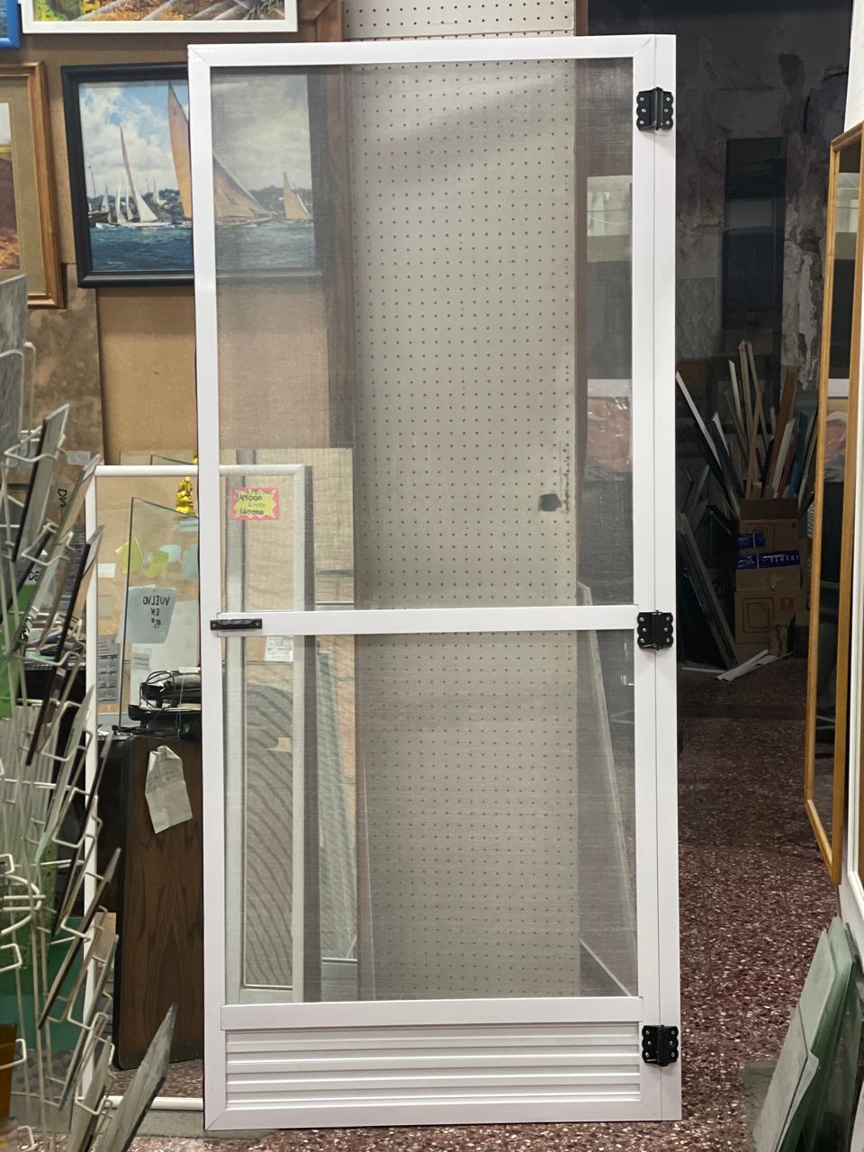 Puerta Mosquitero 200x80 cm con Tela de Aluminio Inoxidable